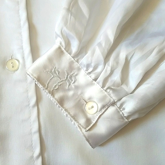 Vintage Embroidered Silky Blouse - Picture 4 of 10
